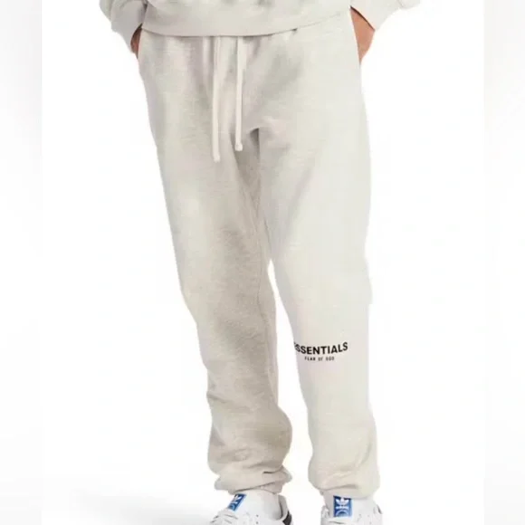 NEW Essentials Fear of God Joggers Sweatpants Light Oatmeal Grey Various Sizes - Picture 1 of 2